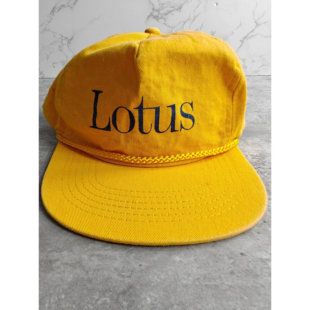 Vintage Lotus Software Computing Hat Computers IBM Rope Yellow Snapback